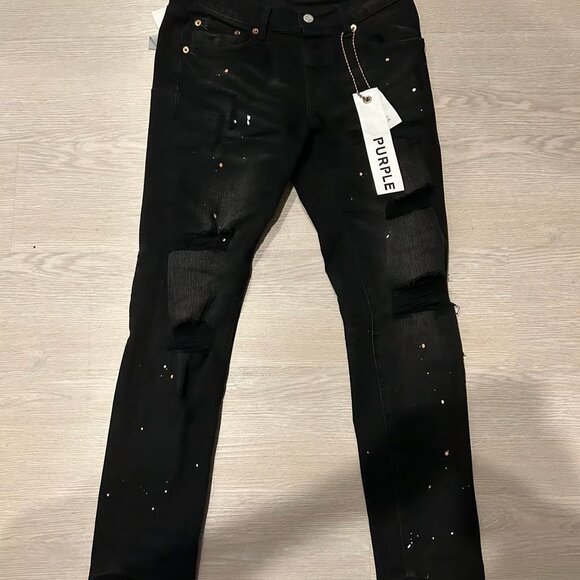 Mens jeans slim purple brand